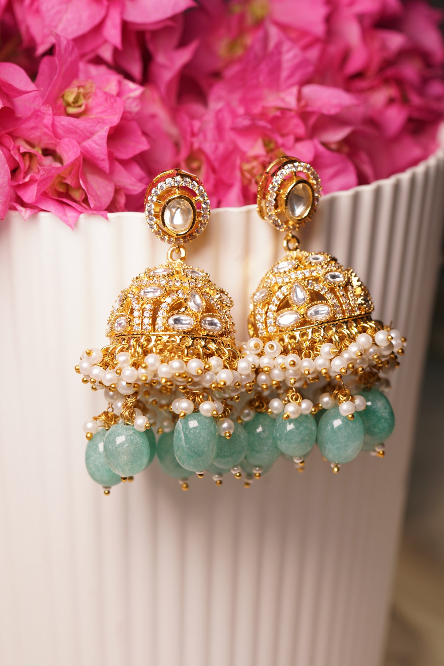 Mint polki jhumki H1-207