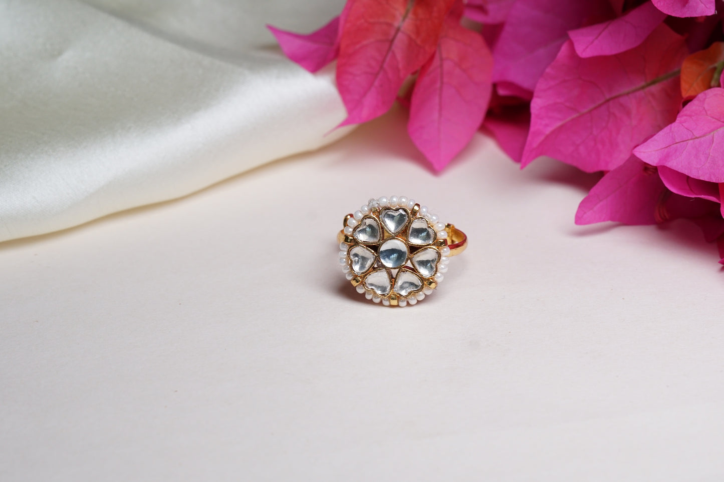 Pearl Kundan Ring H6-2