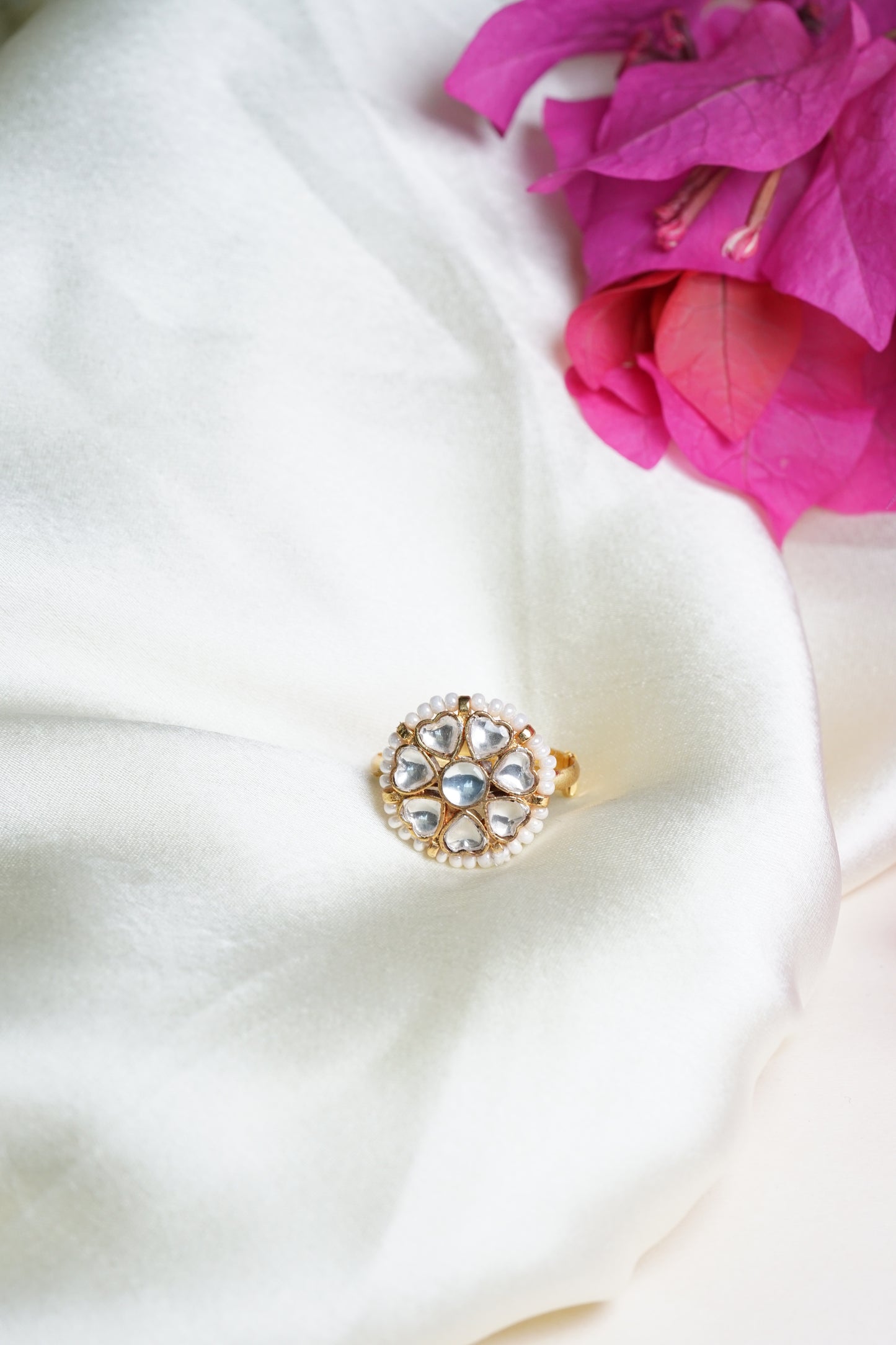 Pearl Kundan Ring H6-2