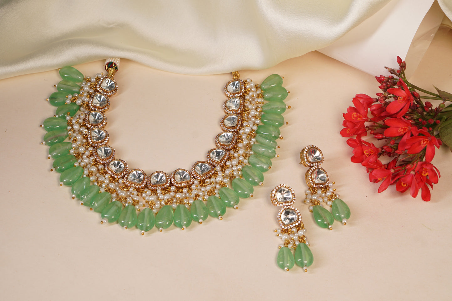 Mint Polki Necklace set H1-108