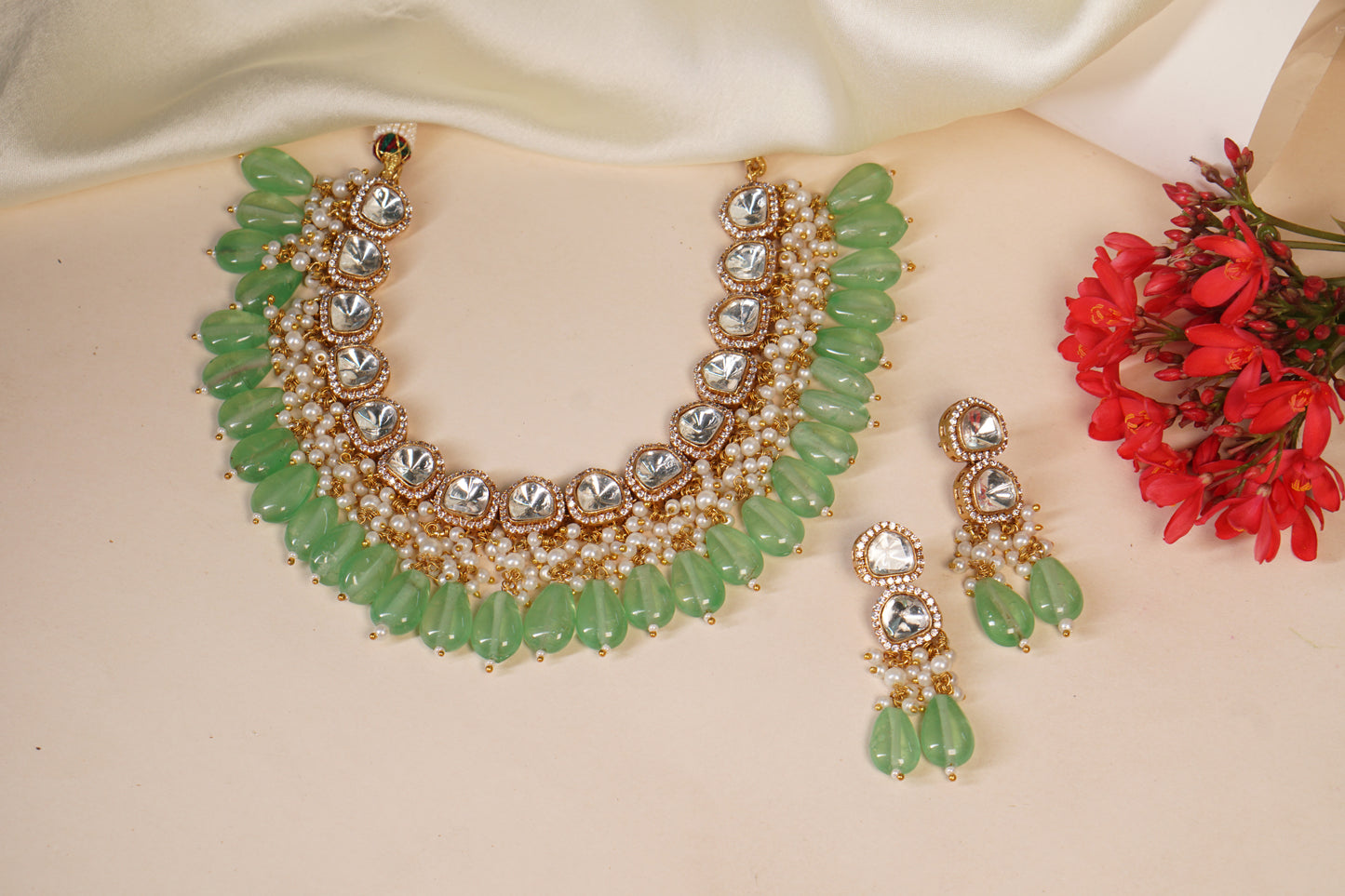 Mint Polki Necklace set H1-108
