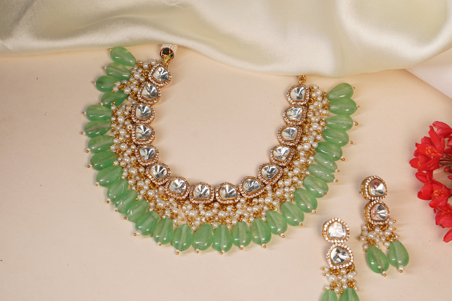Mint Polki Necklace set H1-108
