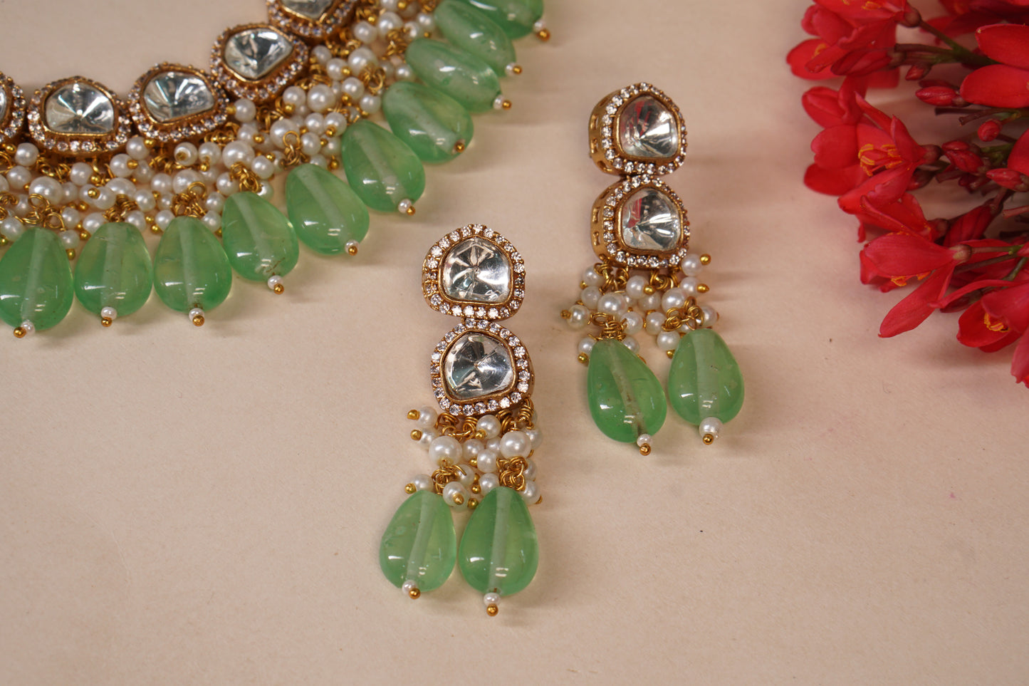 Mint Polki Necklace set H1-108