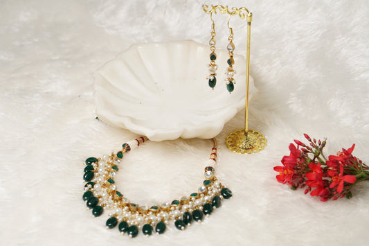 Green Stone Necklace Set 4-7861
