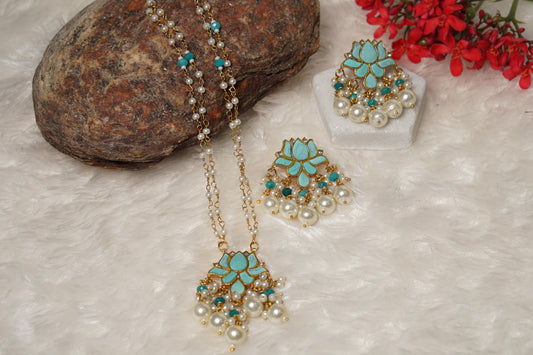 Turquoise pendant necklace set 4-7699