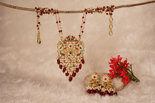 Kundan pendant necklace set H1-225