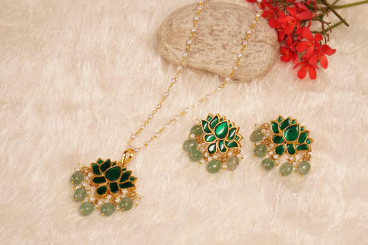 Kundan pendant necklace set H4-04