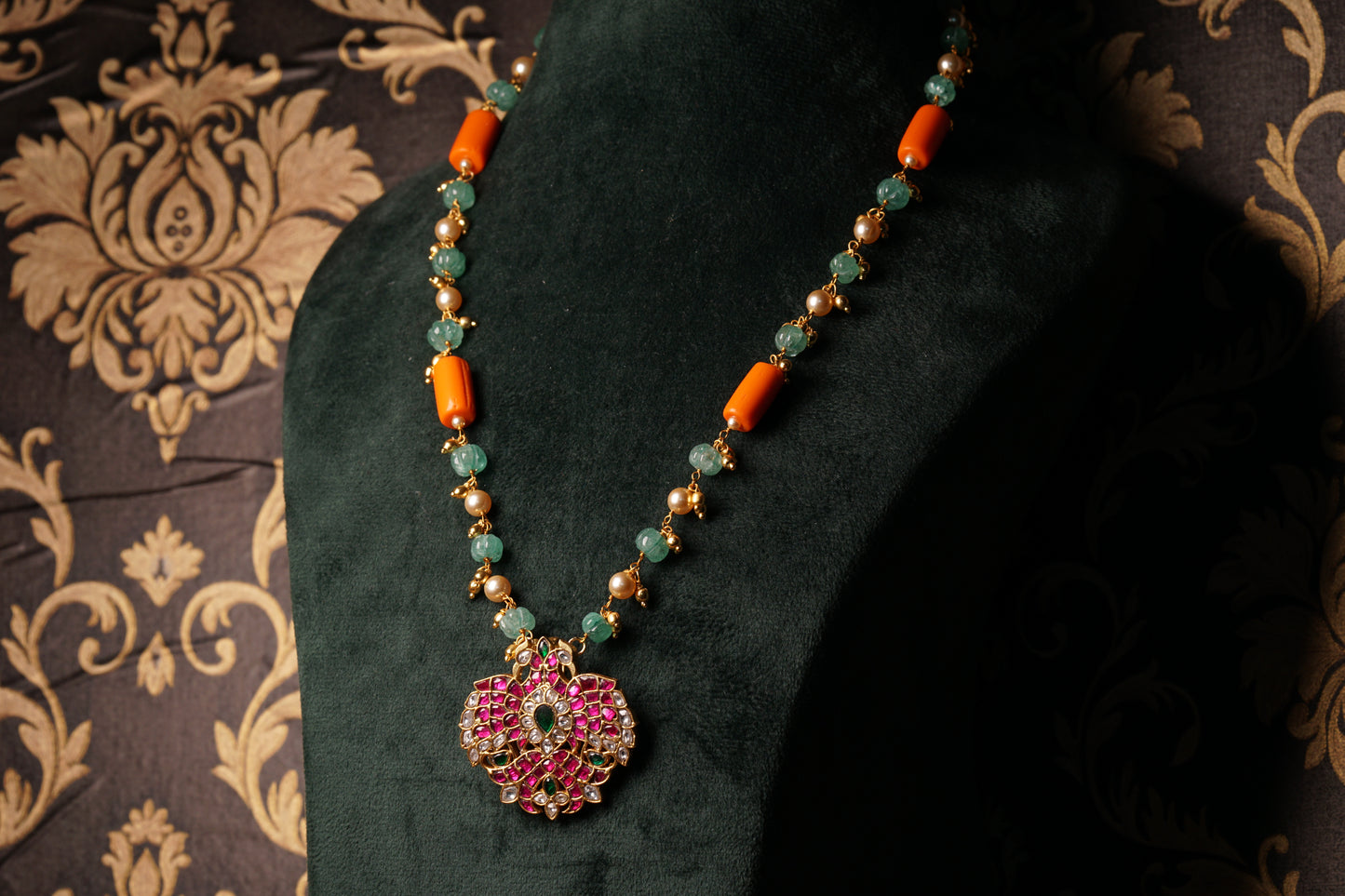KUNDAN PENDANDT NECKLACE (4-8278(K)