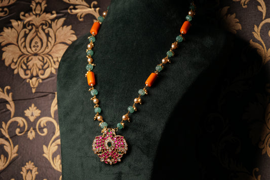 KUNDAN PENDANDT NECKLACE (4-8278(K)